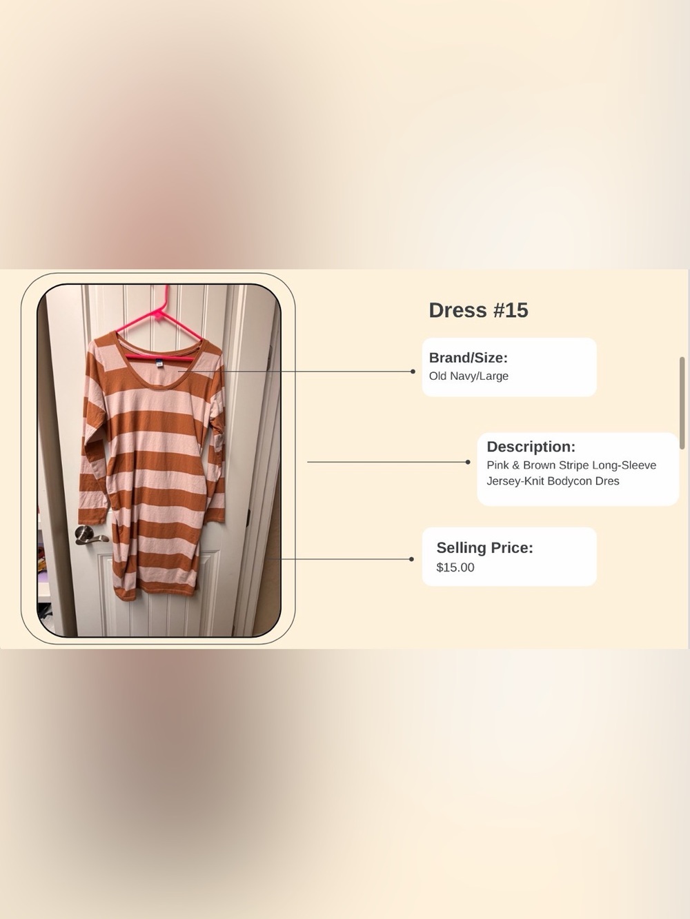 Old Navy Long-Sleeve Stripe Dress - Pink & Brown
